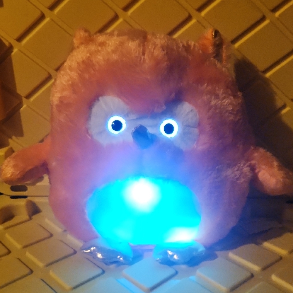 Glow, Light-up, Children's, Large Orange Owl, Soft Plush Toy, Gift, Present